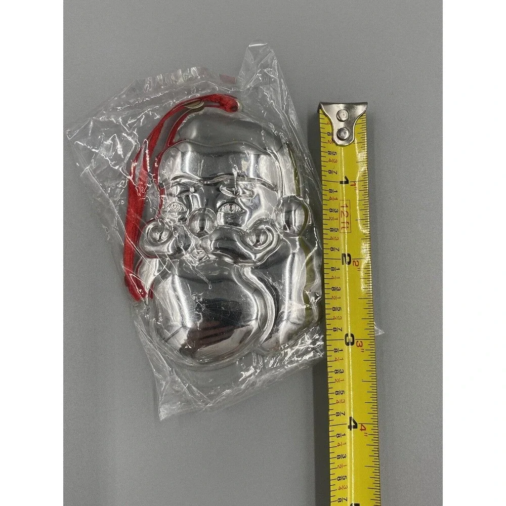 Vtg Royal Limited 3”‎ Silver Santa Claus Christmas Ornament Kaufmann’s